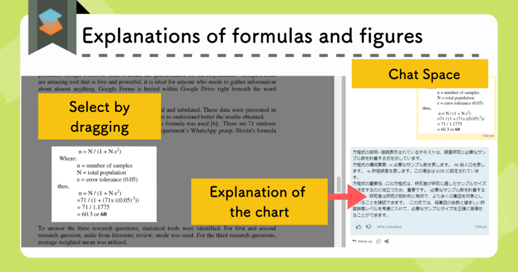 Explanations of formulas and figure