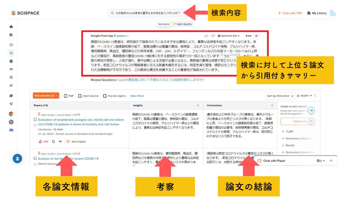 SciSpaceで論文を探す方法：検索画面